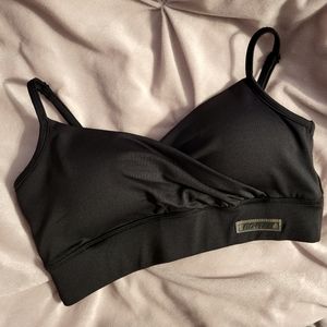 Bo + Tee black wrap sports bra small